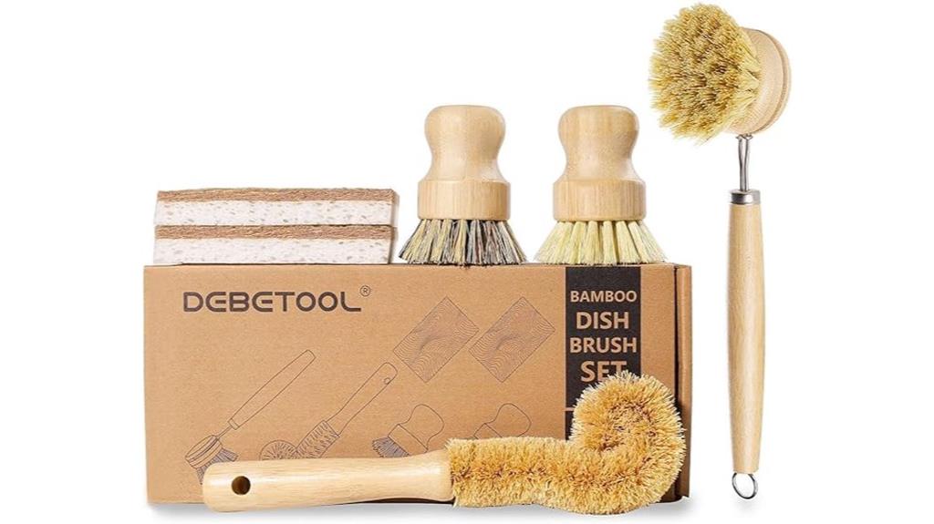bamboo dish brush set