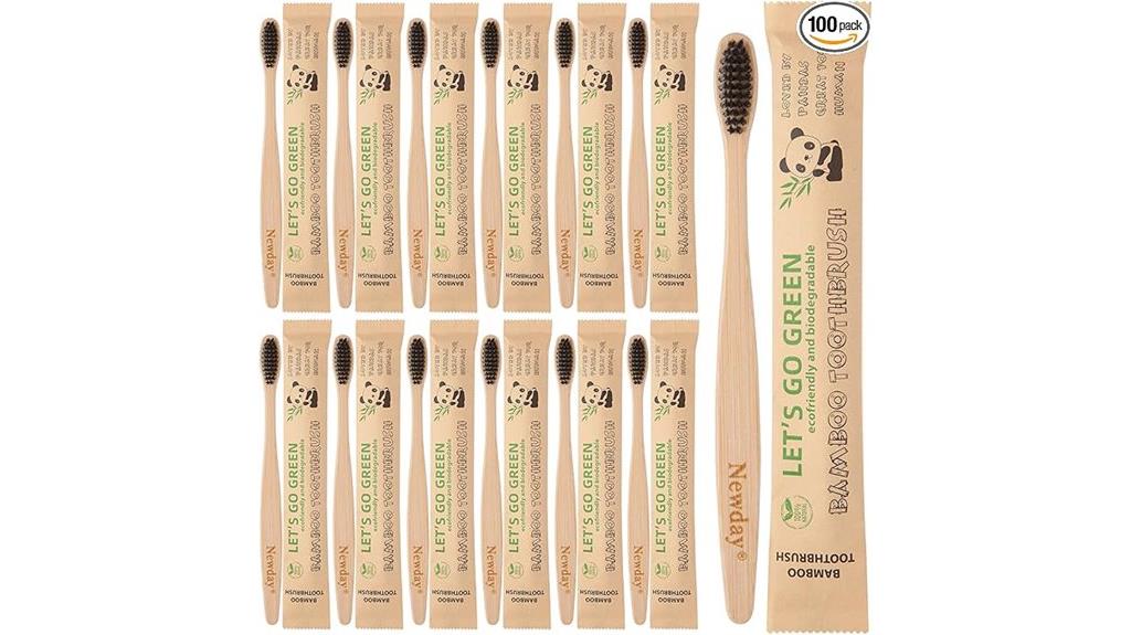 bamboo toothbrushes 100 pack