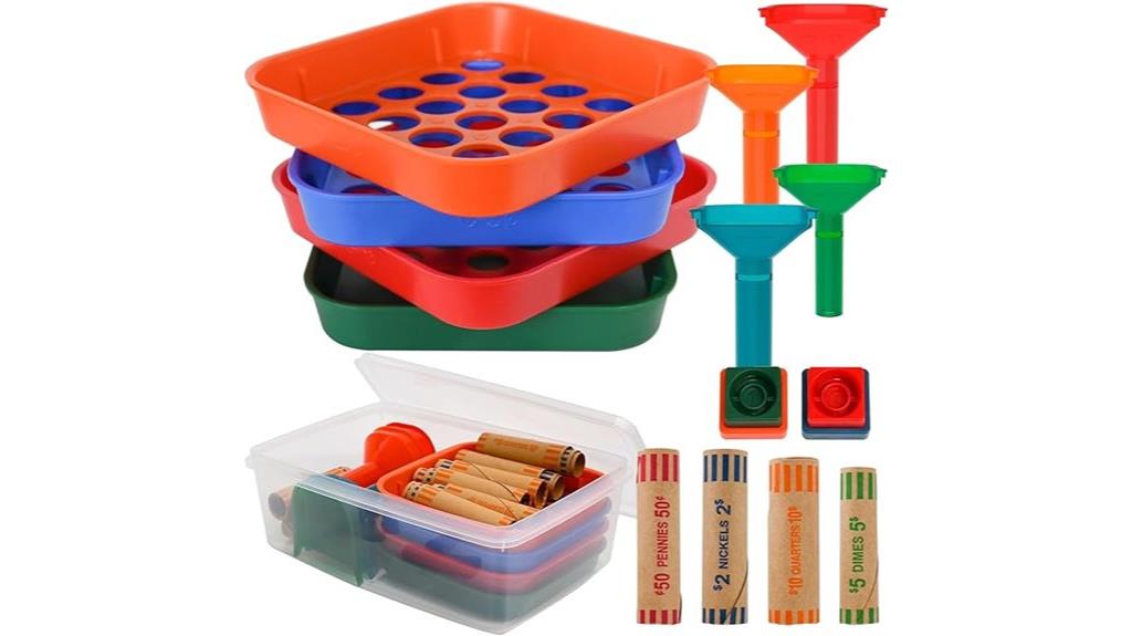 coin sorting and counting trays