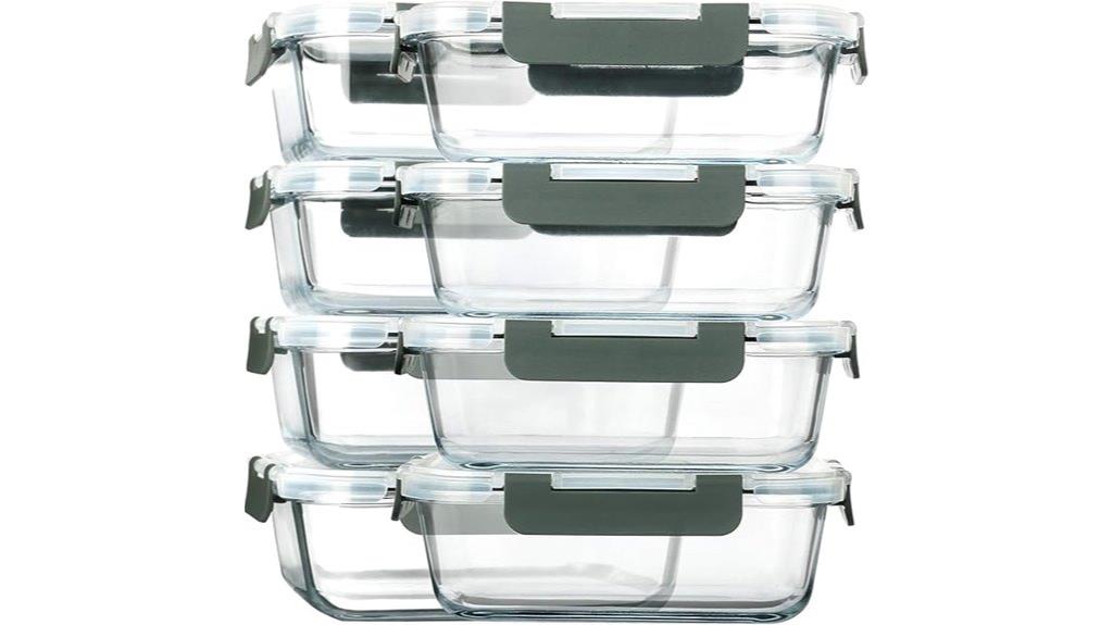 eight 30oz glass containers