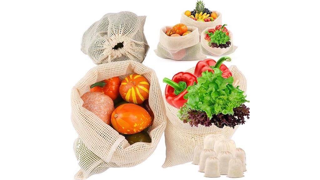 eight reusable produce bags