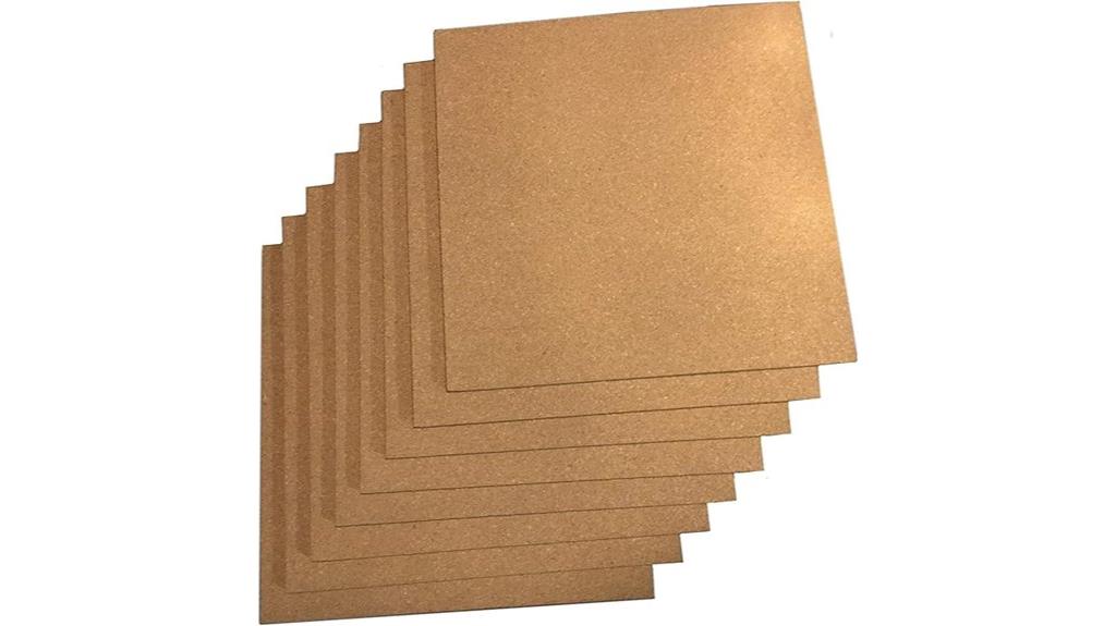 eight self adhesive cork tiles
