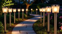 elegant stainless steel solar lights