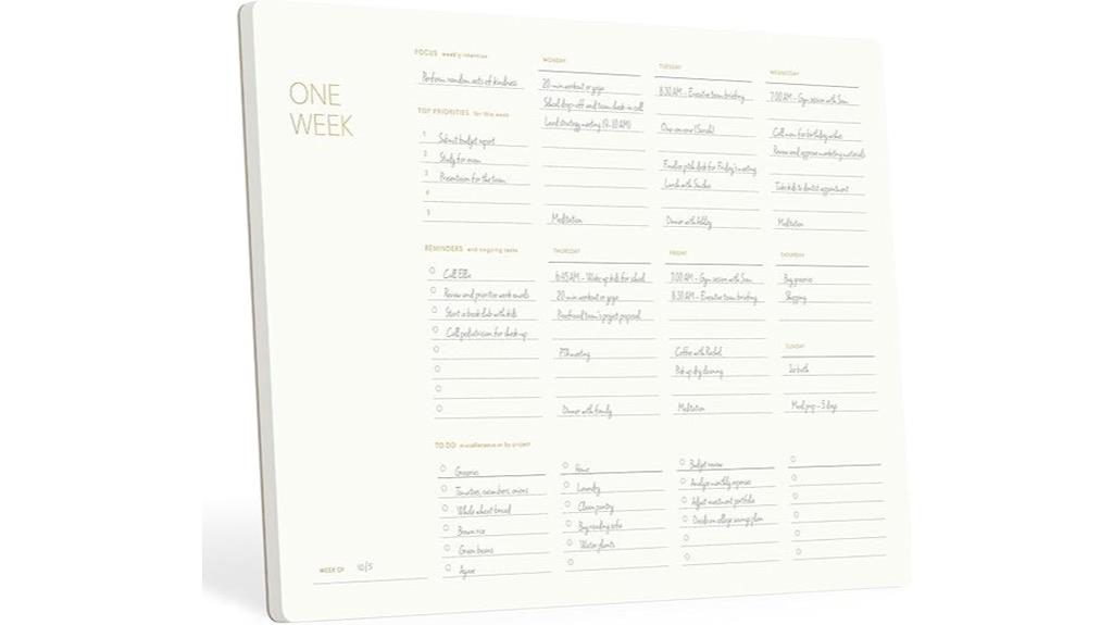 elegant weekly desk planner