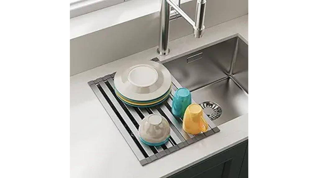 foldable gray sink rack