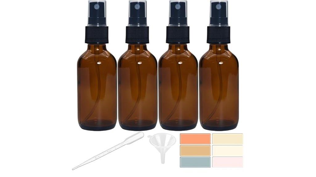 four pack amber spray bottles