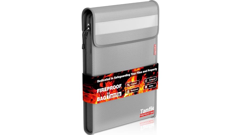grey fireproof zipper bag