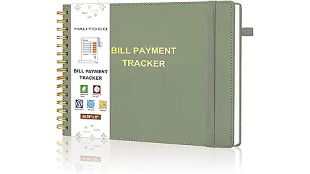 hardcover bill tracker notebook