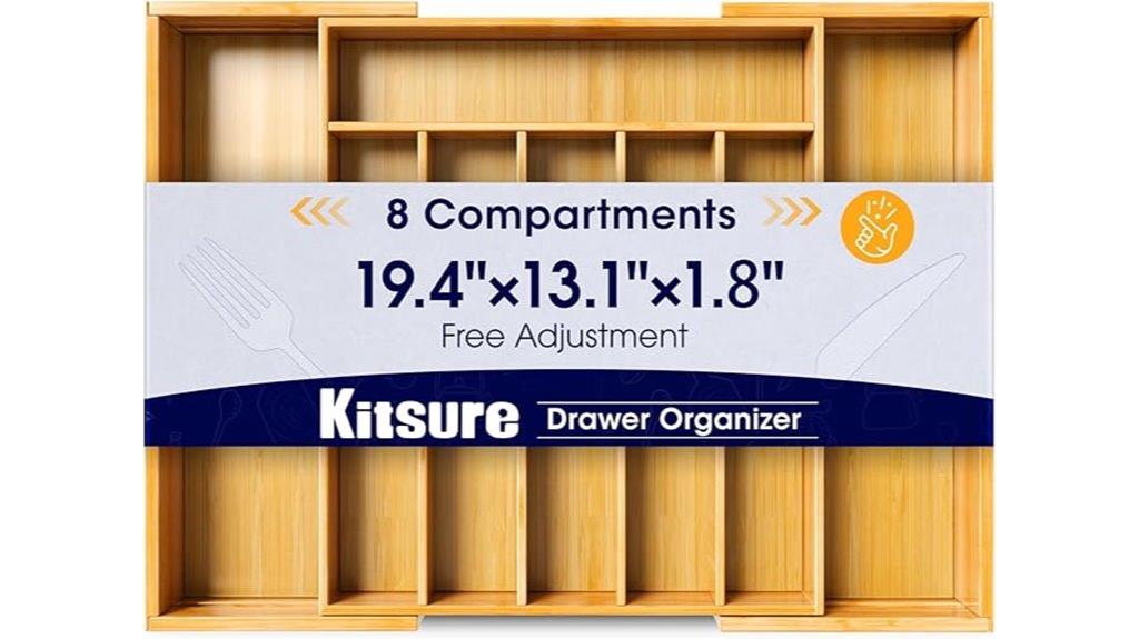 large bamboo silverware organizer