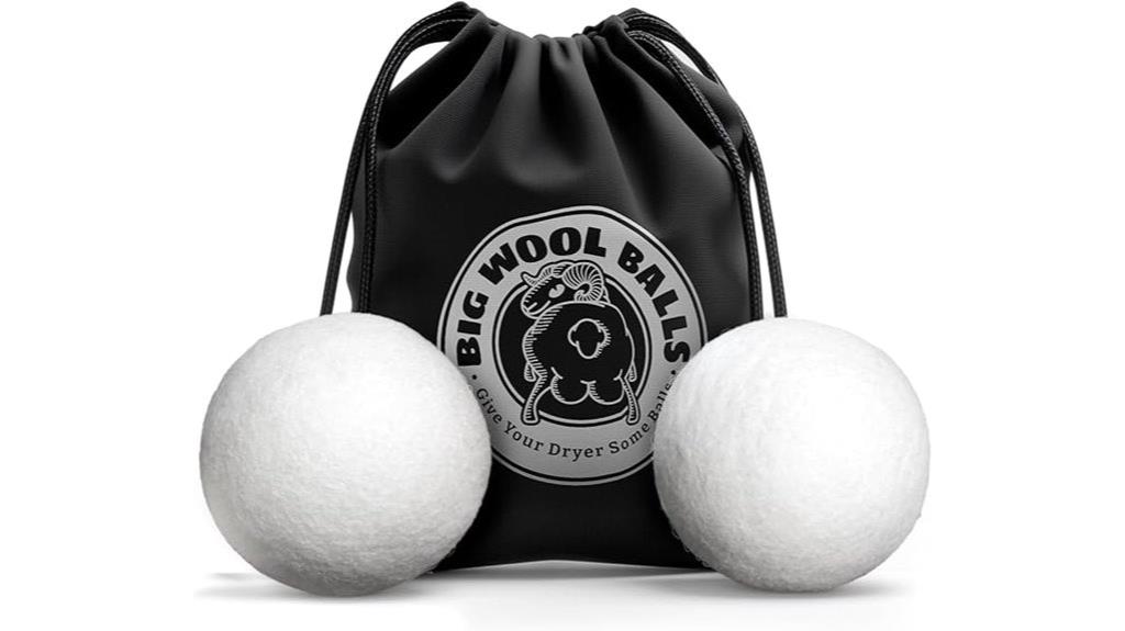 large organic wool dryer balls