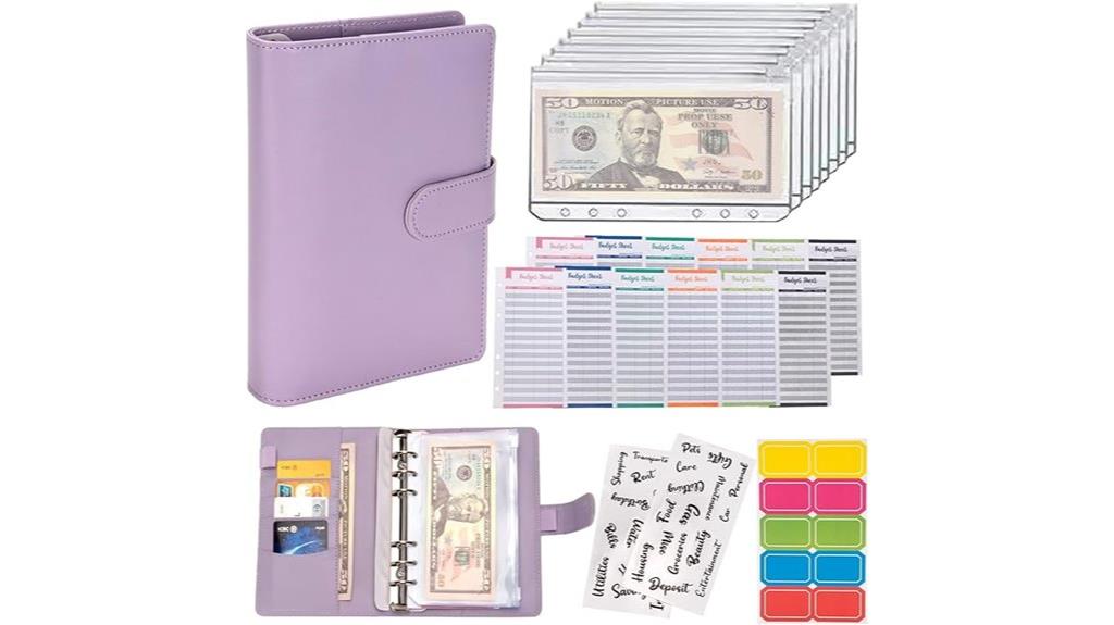 purple budget envelope set
