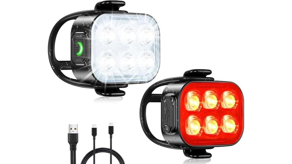 rechargeable bike light set