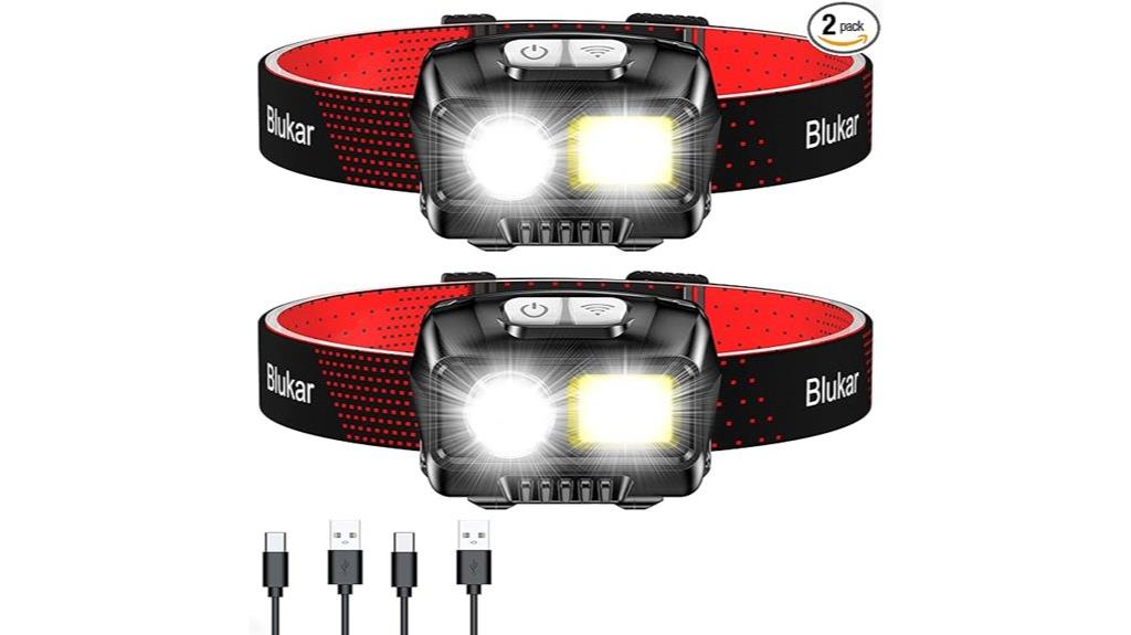 rechargeable dual headlamps set
