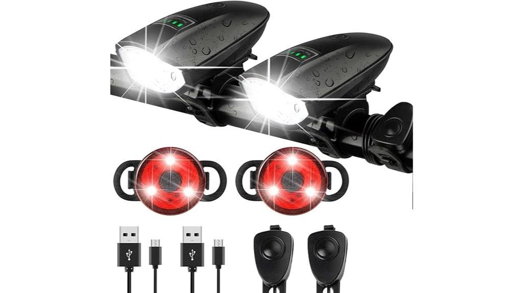 rechargeable waterproof bike lights
