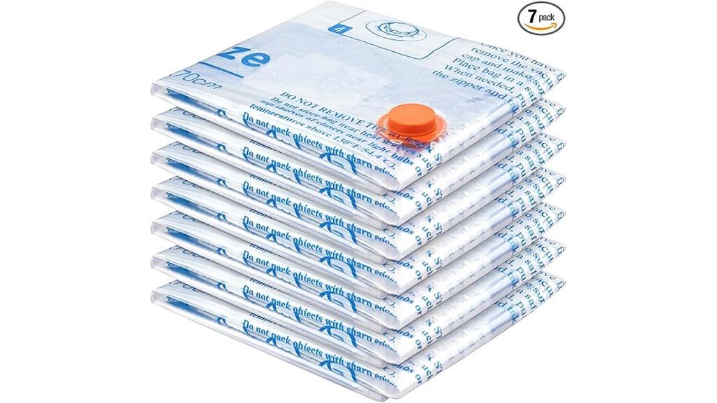 seven jumbo vacuum bags