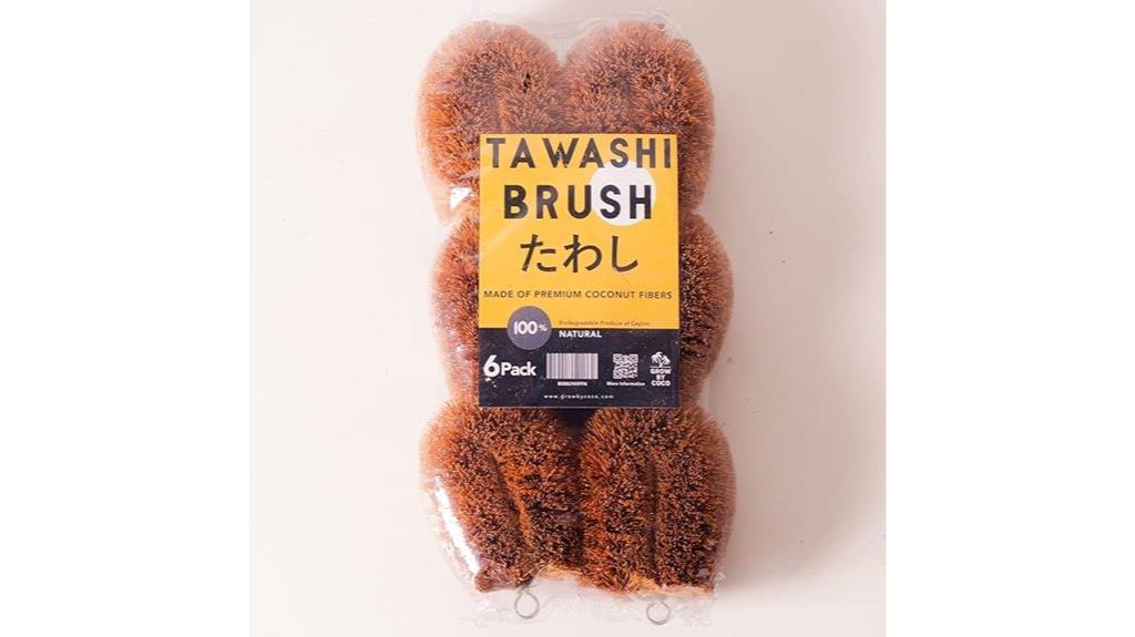 six pack coconut coir brushes