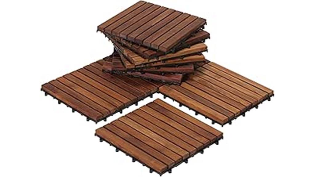 teak wood interlocking tiles