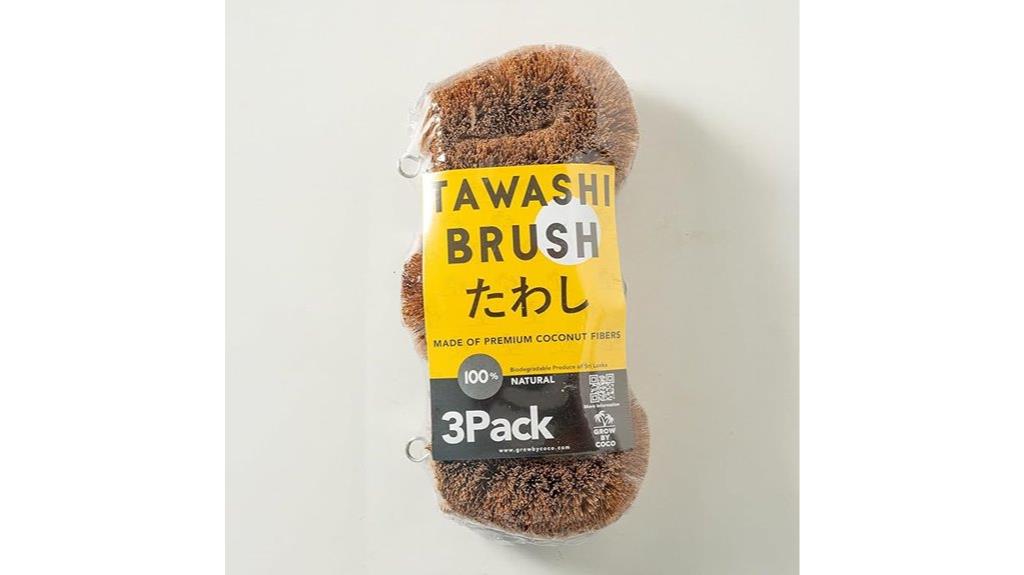 triple coconut coir scrub brushes