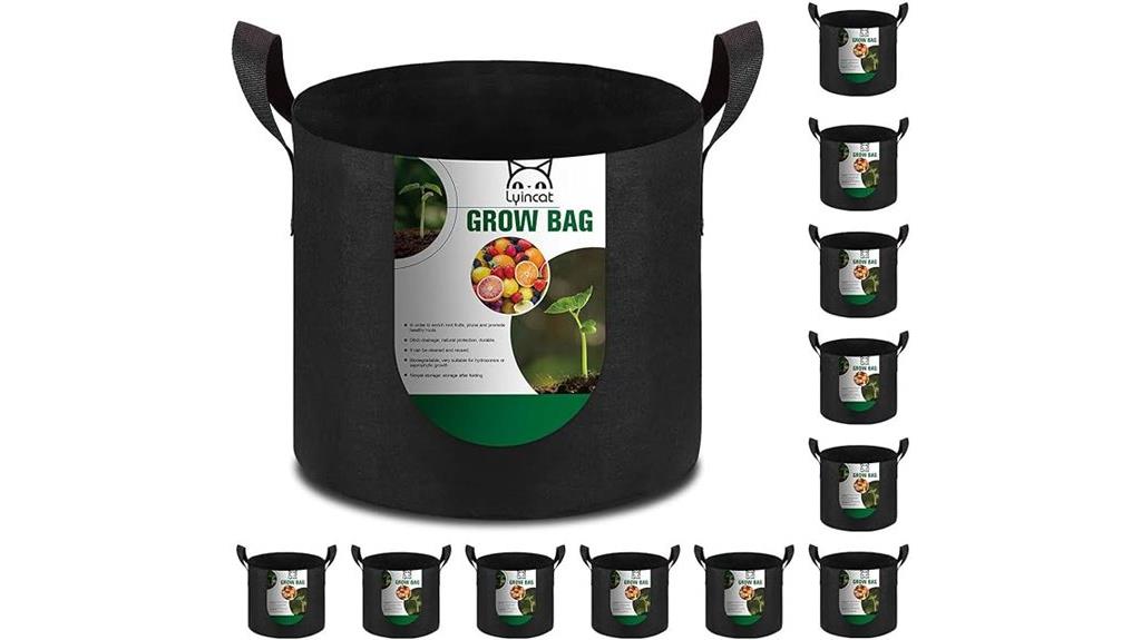 twelve 10 gallon grow bags