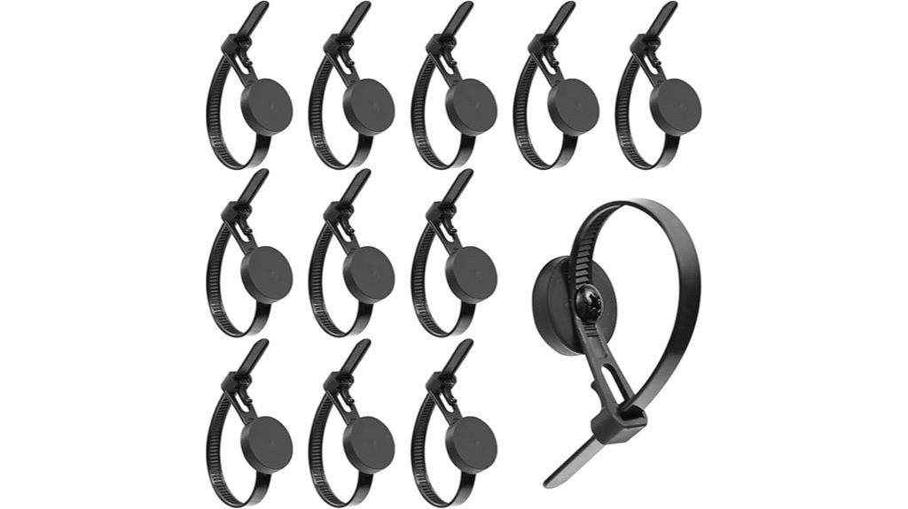 twelve magnetic zip tie mounts