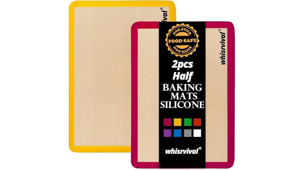 two colored silicone baking mats