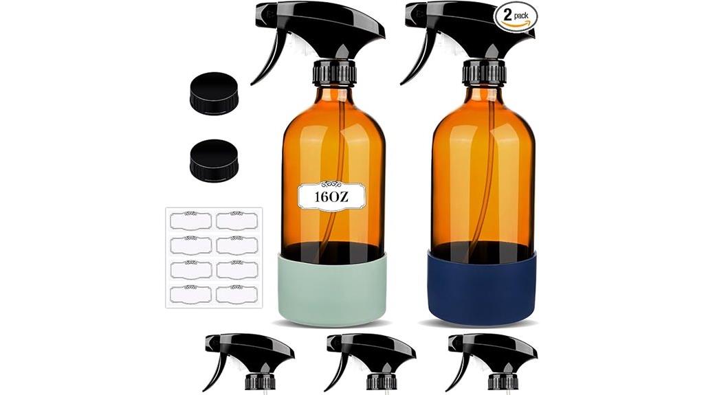 two glass spray bottles