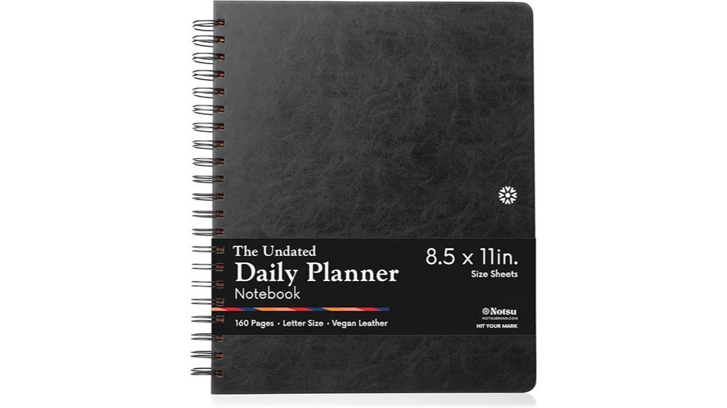 undated daily planning notebook