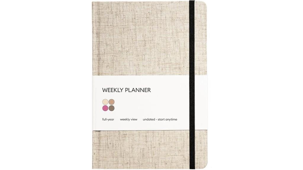 undated weekly planner hardcover