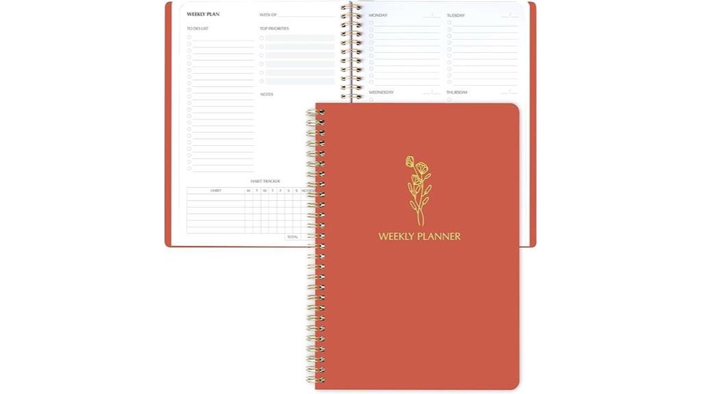 undated weekly planner notebook