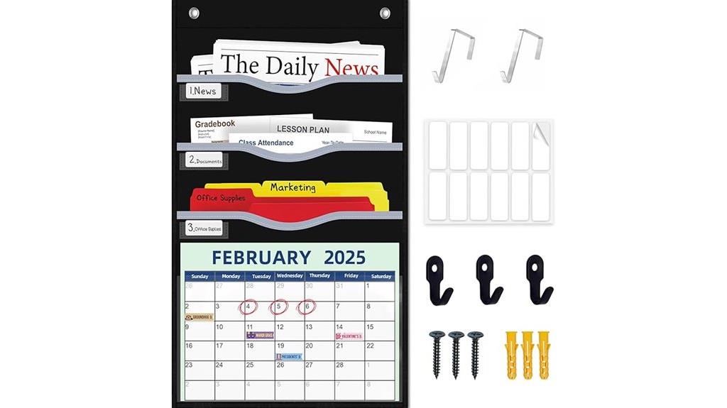 wall organizer with pockets