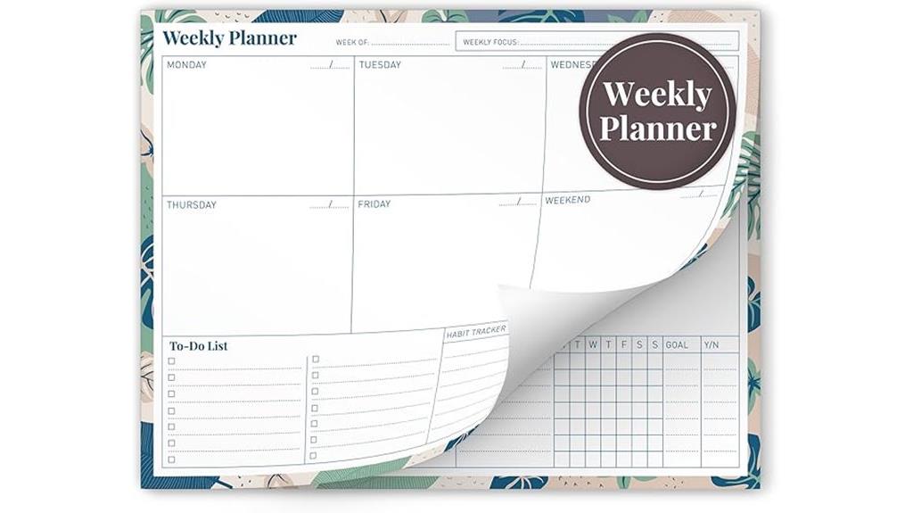 weekly planner with habit tracker