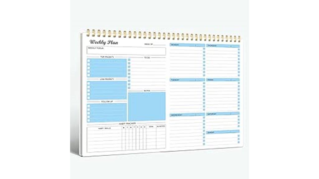 weekly undated planner notebook