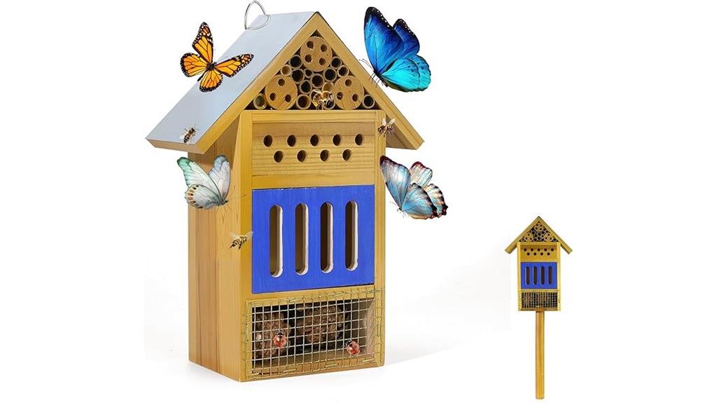 wooden butterfly and bee house