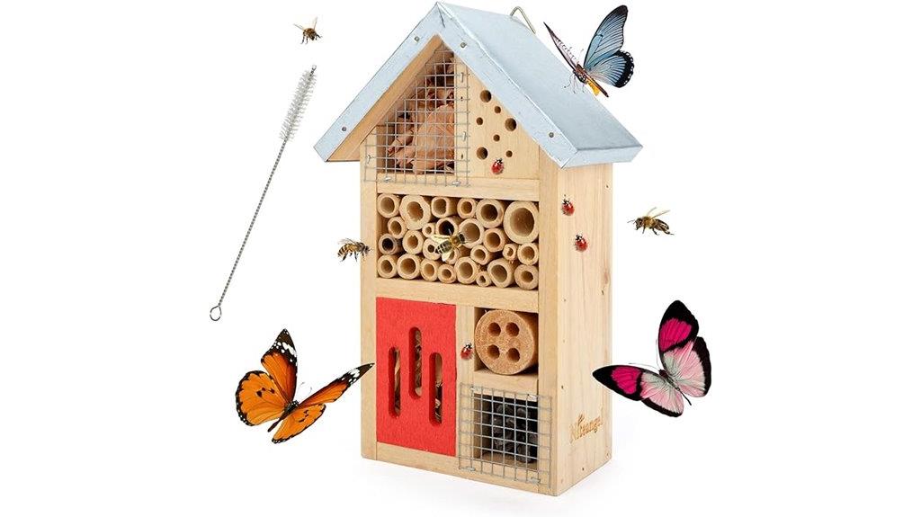 wooden insect hotel for garden