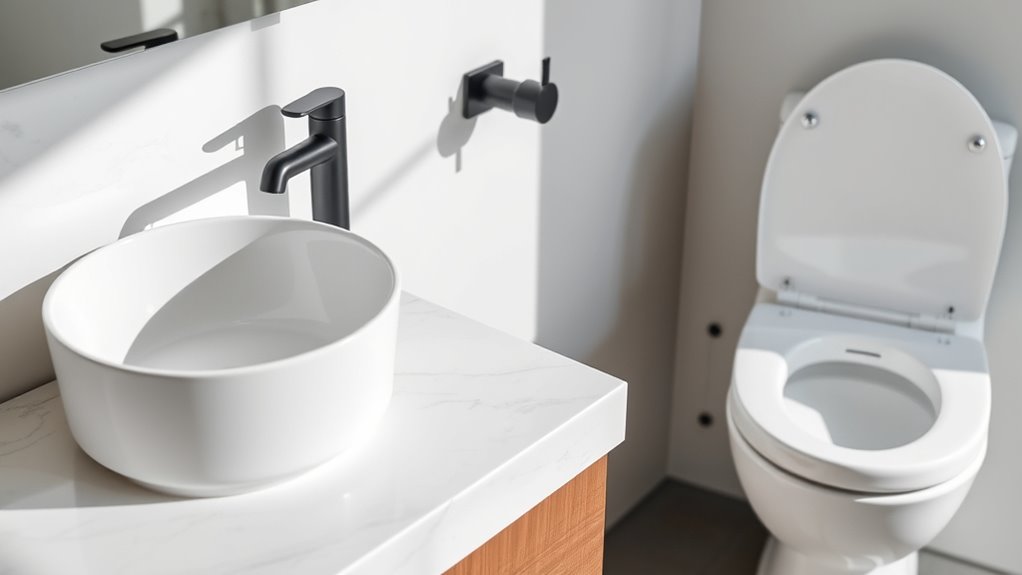 bathroom fixtures size comparison