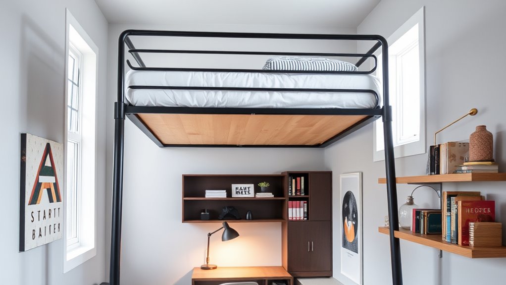 compact elevated bed designs