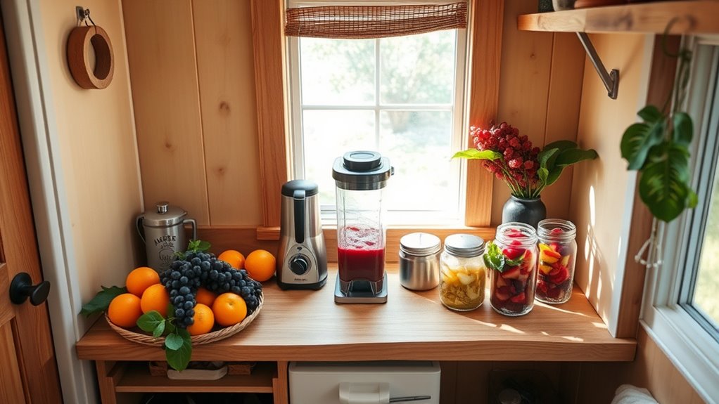 compact organized juice bar