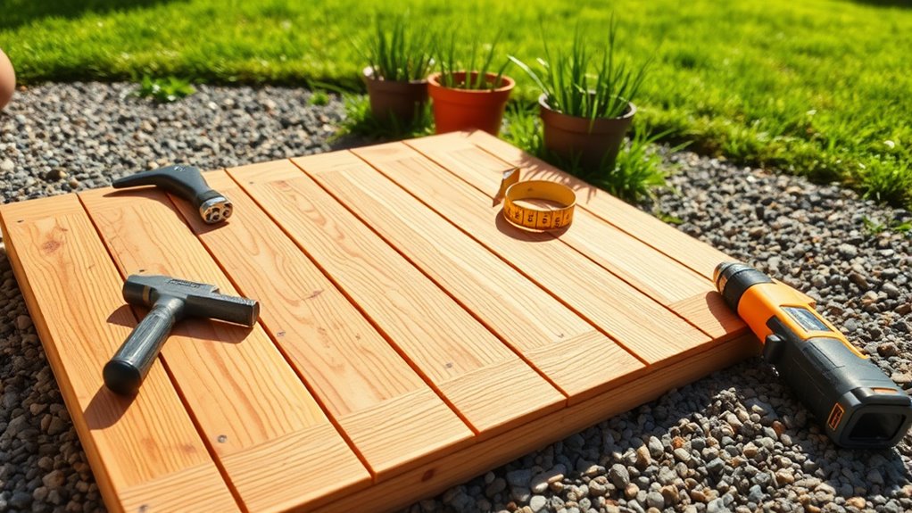 constructing a small wooden platform