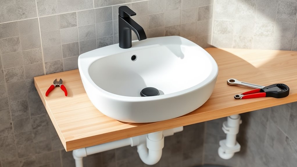 installing small bathroom sink