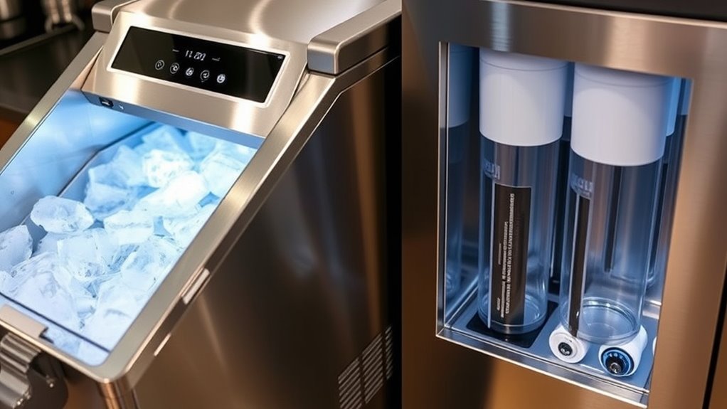 integrated ice and water filtration