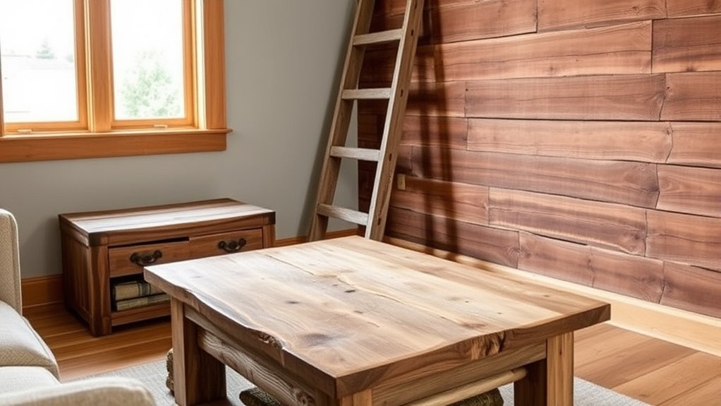 rustic wood interior accents