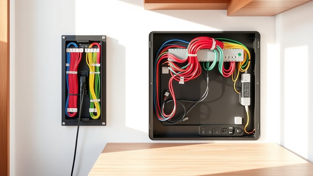 secure small space wiring