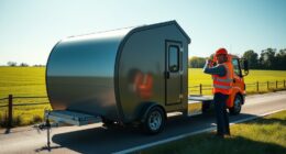 securely tow small home