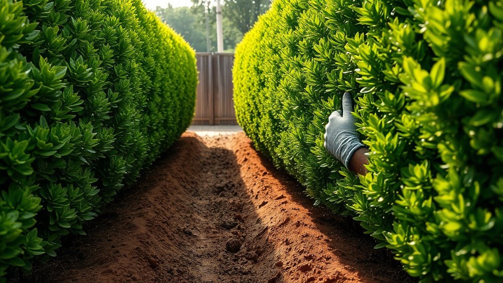 small layered privacy hedge