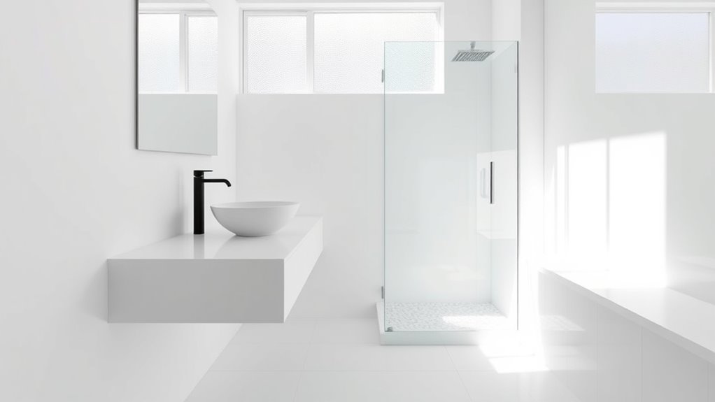 spacious minimalist bathroom designs