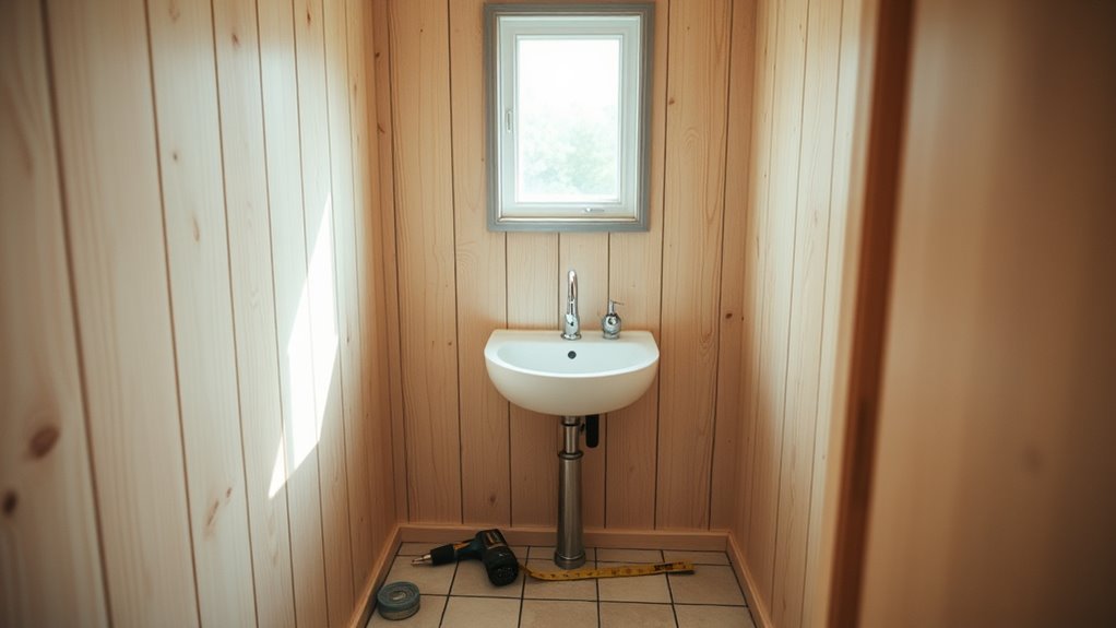 tiny house bathroom construction