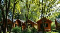 tree shaded tiny home privacy