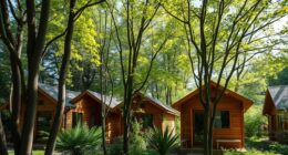 tree shaded tiny home privacy