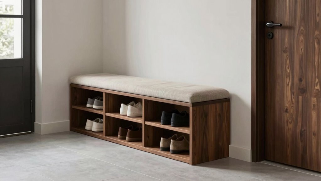 compact shoe storage bench