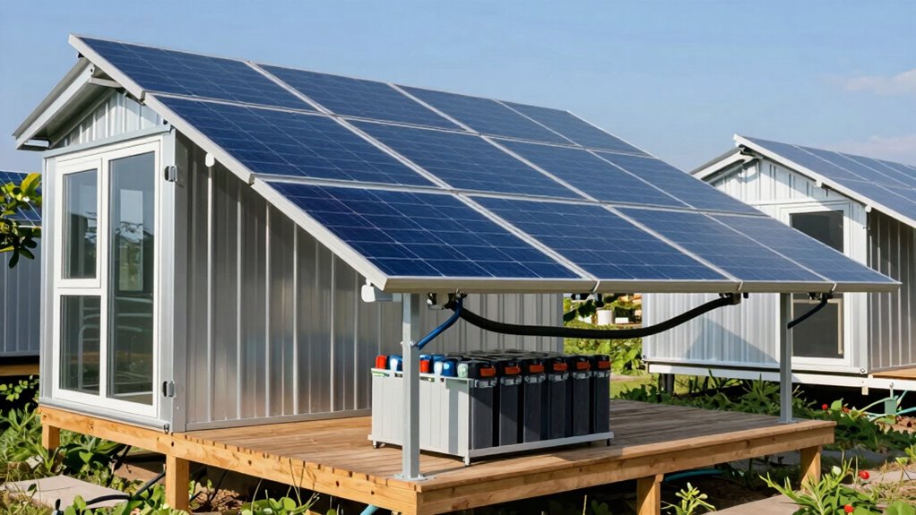 constructing tiny house solar storage